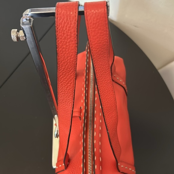 BCBGMaxAzria Contrast Stitching Leather Shoulder Bag - Picture 10 of 16